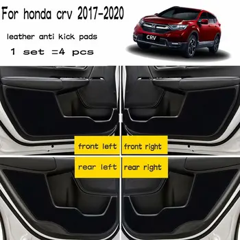 

4pcs Leather Car-Styling Anti Kick Pad Anti-dity Doors Mat Accessories for Honda Crv Cr-v 5th Generation 2017 2018 2019 2020