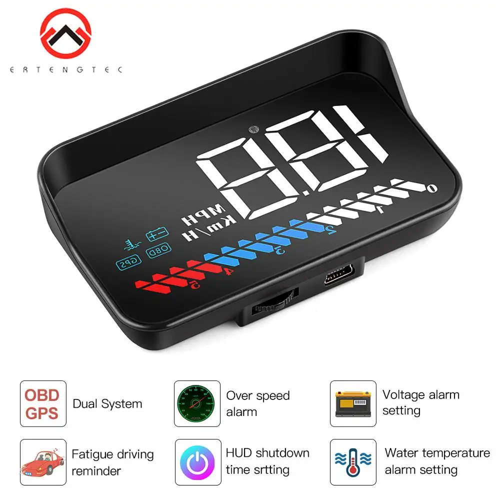 

Car HUD Display OBD+GPS On-board Computer GPS Speedometer Windshield Projector Bracket Holder Head Up Display Pantalla Coche