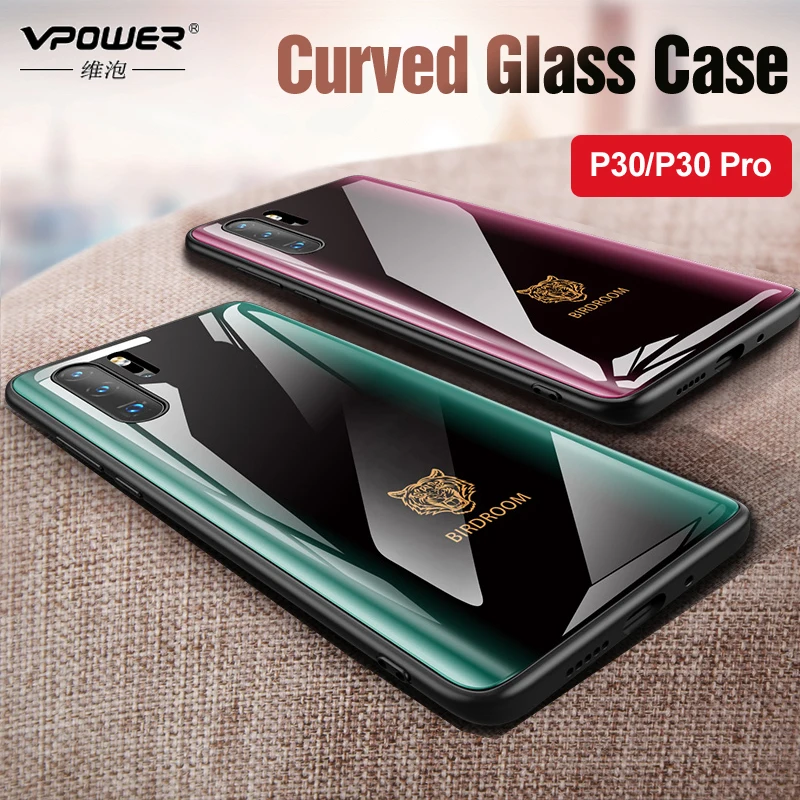 

For Huawei P30/P30 Pro Curved glass case Explosion-proof man tempered cover For huawei p30 p 30 pro shockproof Glass case shell