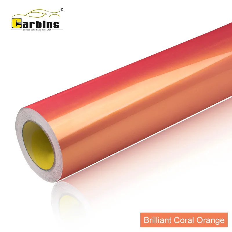 Wholesale Vinyl Car Wraps Cost Brilliant Coral Orange Color Fleet Decal
