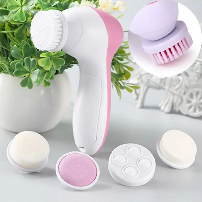 Electric Facial Cleansing Face Brush Spa Massage Skin Care 5 in 1 Multifunction Skin Scrubber Electric Facial Cleansing Face Brush Spa Massage Skin Care 5 in 1 Multifunction Skin Scrubber