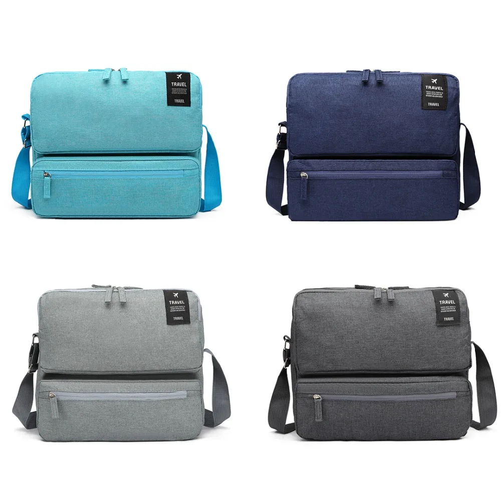 

KONO 4 Pieces Women Men Travel Messenger Bags Cross Body Shoulder Bag Ladies Casual Satchel with Front Zipped Pocket E6851