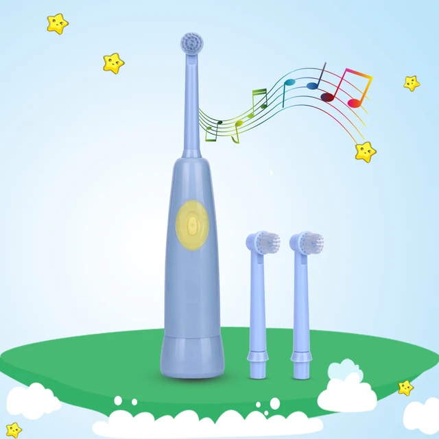 AZDENT Fashion Children Music Electric Toothbrush Rotating Battery