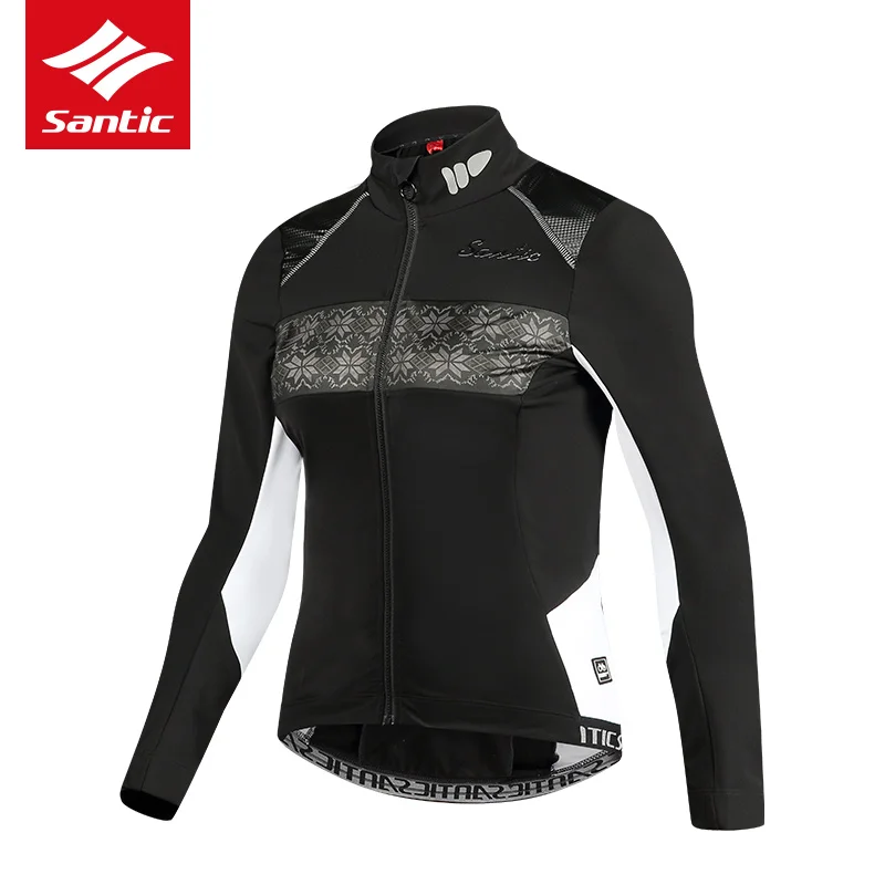Мужская и женская велосипедная куртка Santic, осенне-зимняя Флисовая теплая велосипедная куртка, ветрозащитная велосипедная куртка, штормовка, Майо Ciclismo - Цвет: women
