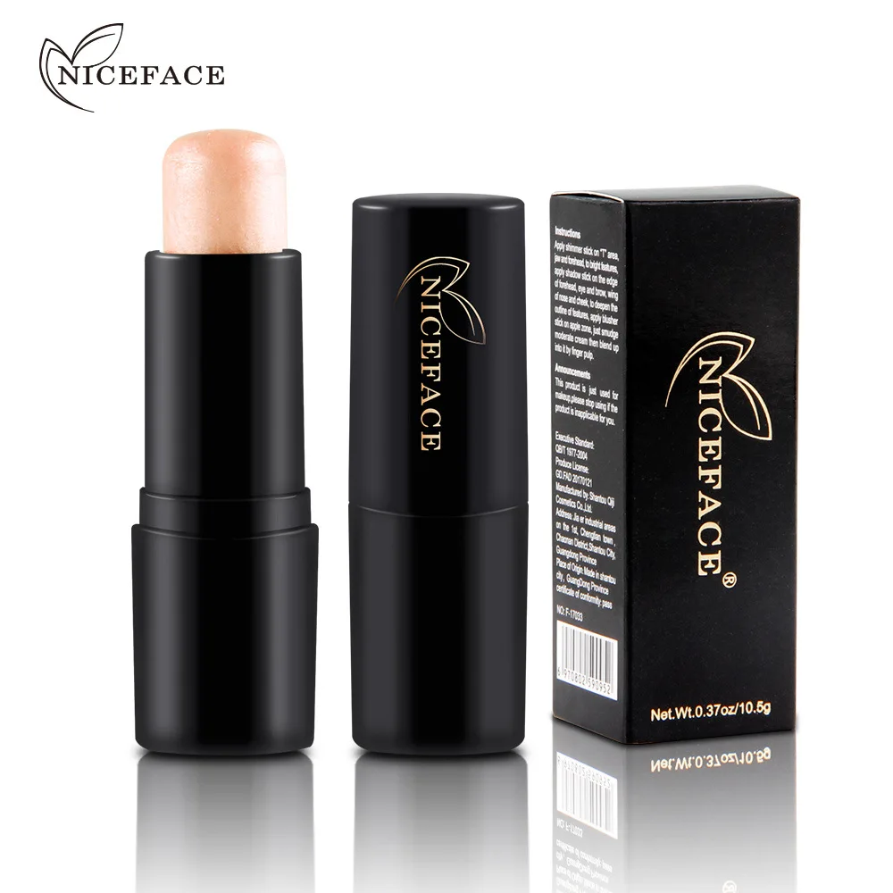 

NICEFACE 2 Colors Face Contouring Makeup Shimmer Stick Highlighter Stick Pen Brighten Skin 3D Face Bronzer Highlighter Powder