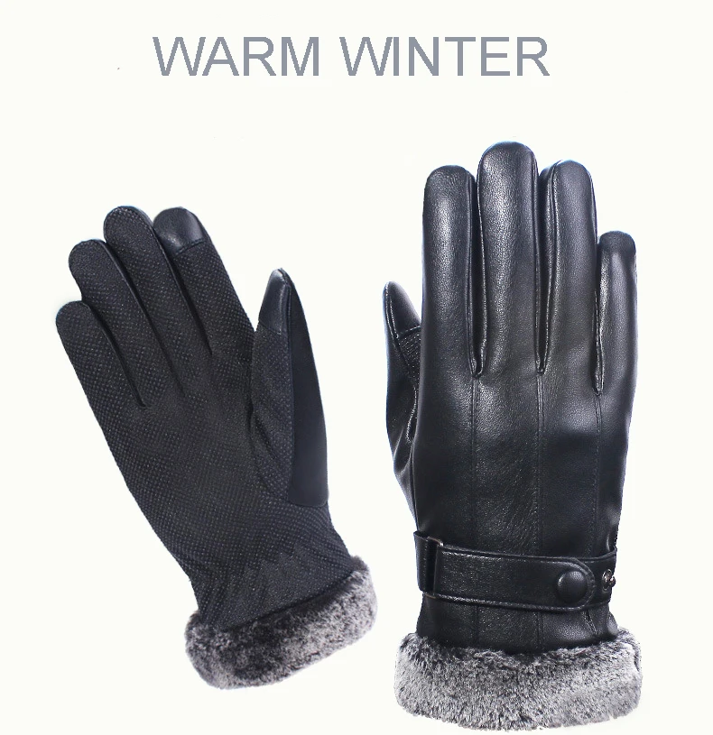 Высокое качество Мужские перчатки из овчины кожаные варежки теплые зимние утепленные мужские мотоциклетные лыжные ветрозащитные