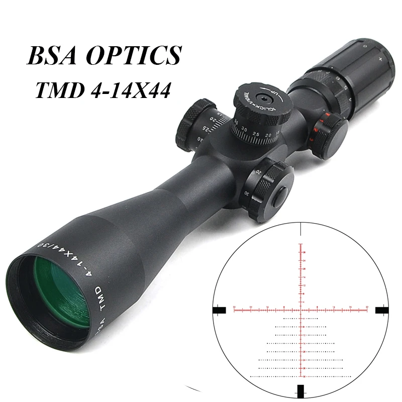 

BSA OPTICS TMD 4-14X44 SPIR Tactical FFP Riflescope Red Green Illuminated Rifle Scope Hunting Scopes for Sniper Rifle Caza