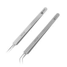 Высокоточная Электроника промышленный Пинцет Антистатические ОУР изогнутые прямые наконечники из нержавеющей стали щипцы PC телефон ремонт ручной инструмент