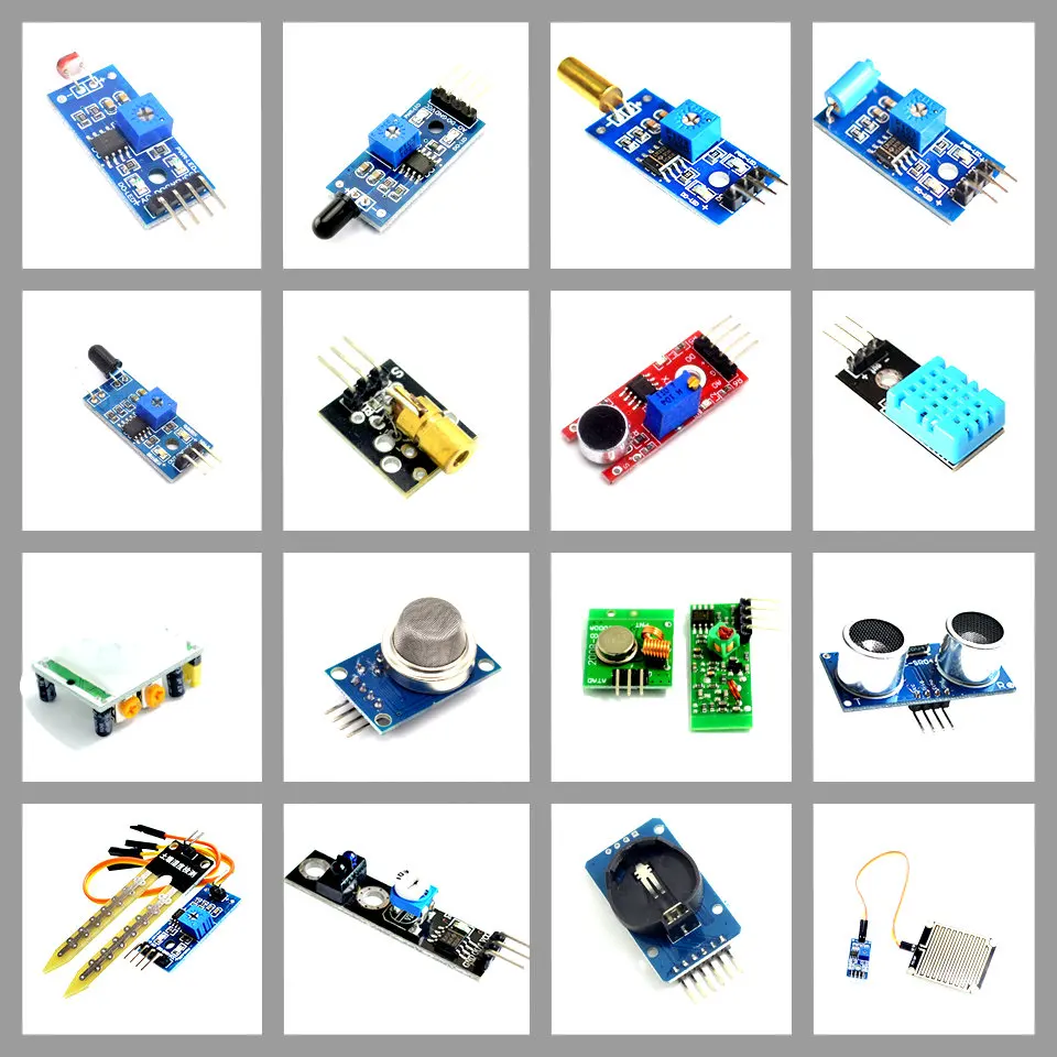 

16 in 1 Raspberry Pi 3 2 Sensor Module 16 kinds of Sensors 16 pcs/lot Sensor Kits for UNO R3 Raspberry Pi DIY Module