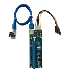 10 шт./компл. pci-e PCI Express 1X к 16x Riser Card USB 3.0 кабель SATA к 4PIN IDE Мощность корд molex мощность для БТД Шахтер машина