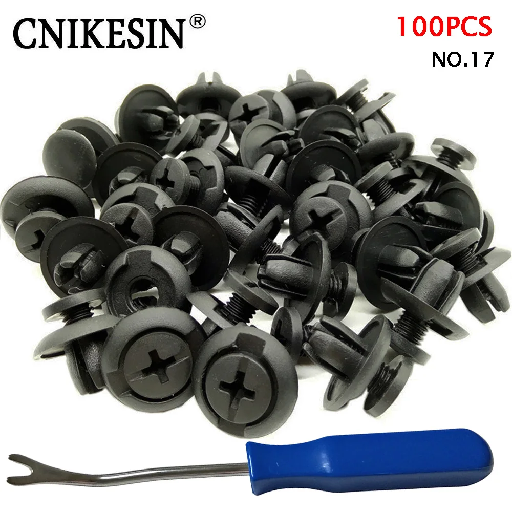 CNIKESIN 100PCS/lot 8mm Universal Automotive Screw Fasteners clamp Car