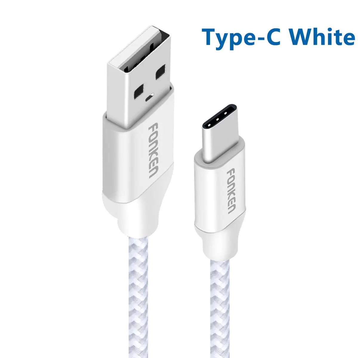 3 шт. FONKEN usb type C кабель быстрое зарядное устройство type-C Зарядка для телефона 2128AWG 3A USB C Быстрая зарядка Шнур для мобильного телефона шнур - Цвет: Белый