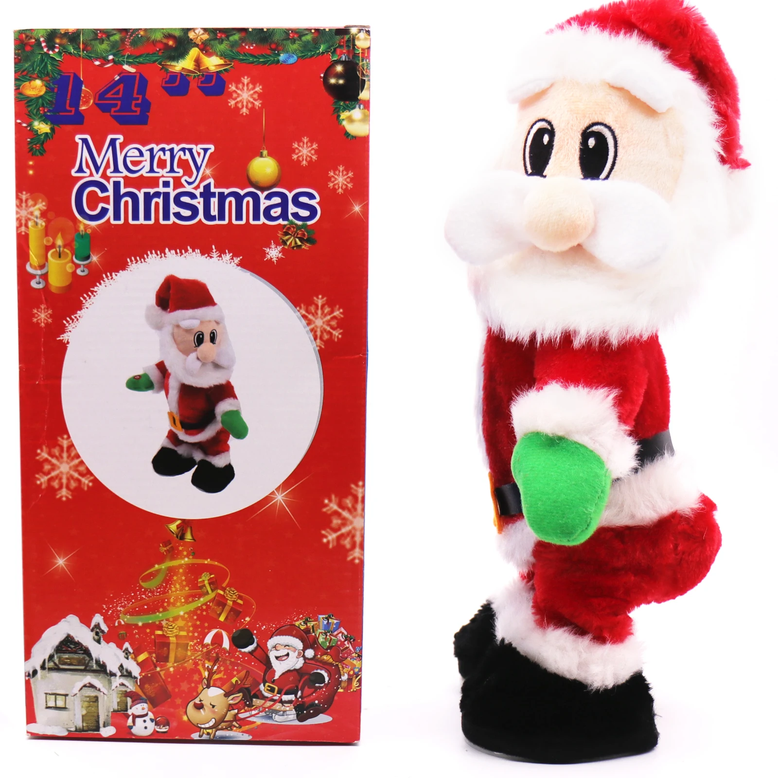 22X37cm Christmas Electric Twerk Red Santa Claus Music Dancing Doll Christmas Gifts Christmas Decorations for Home Supplies