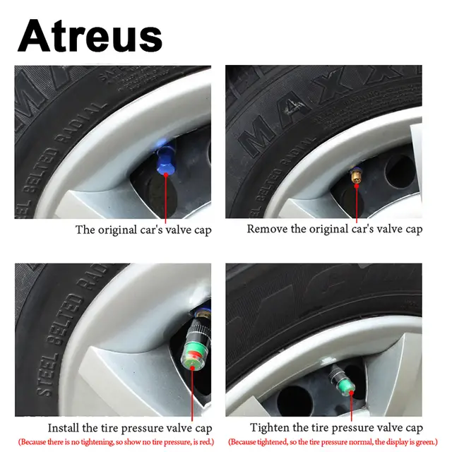Online 4x Car Styling Tire Pressure Monitoring Valve Cap Placeholder 4x Car Styling Tire Pressure Monitoring Valve Cap Wheel Air Cover Rims For