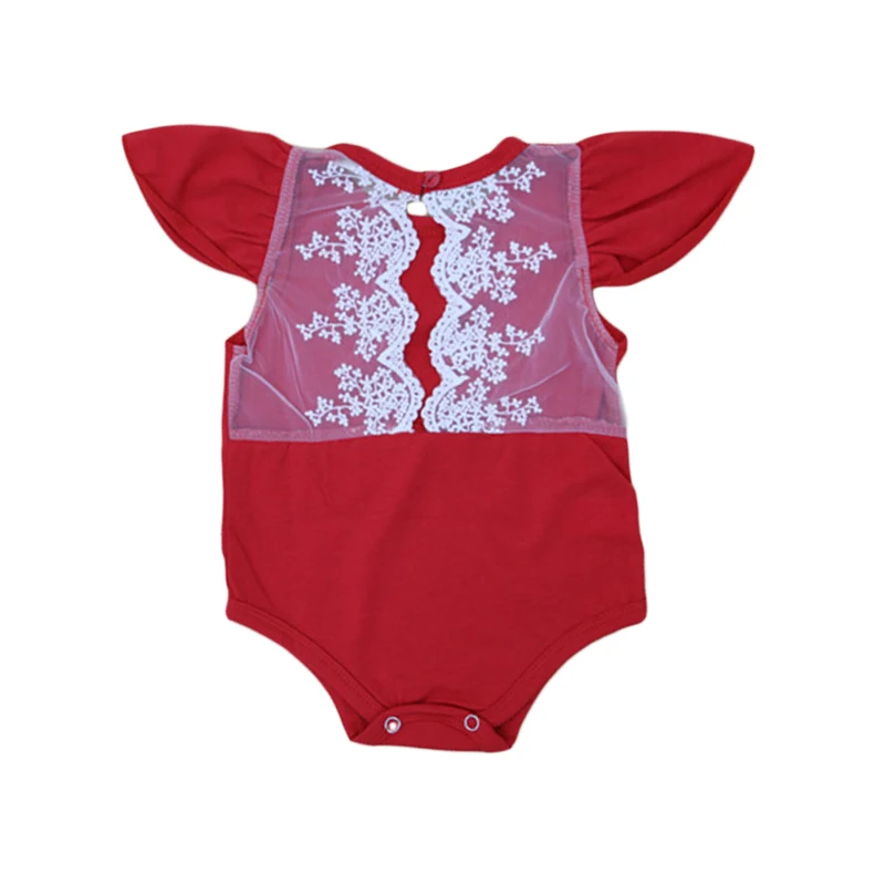 Baby girl lace short sleeves Rompers backless solid 2017 romper newborn