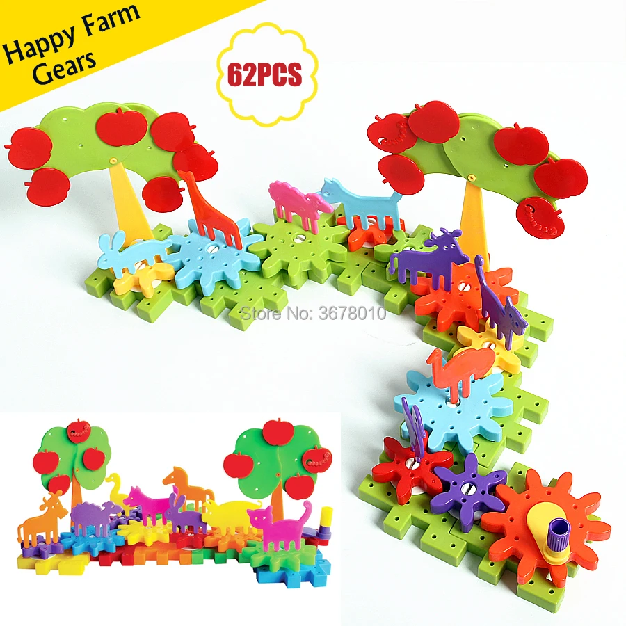 Fun With Gears DIY Creative Happy Farm Gears Building Set Spinning Gear