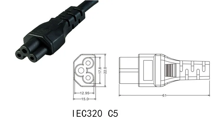 Y Тип сплиттер Мощность шнур IEC320 C14 Разъем 3 контактный Мужской кабель переменного