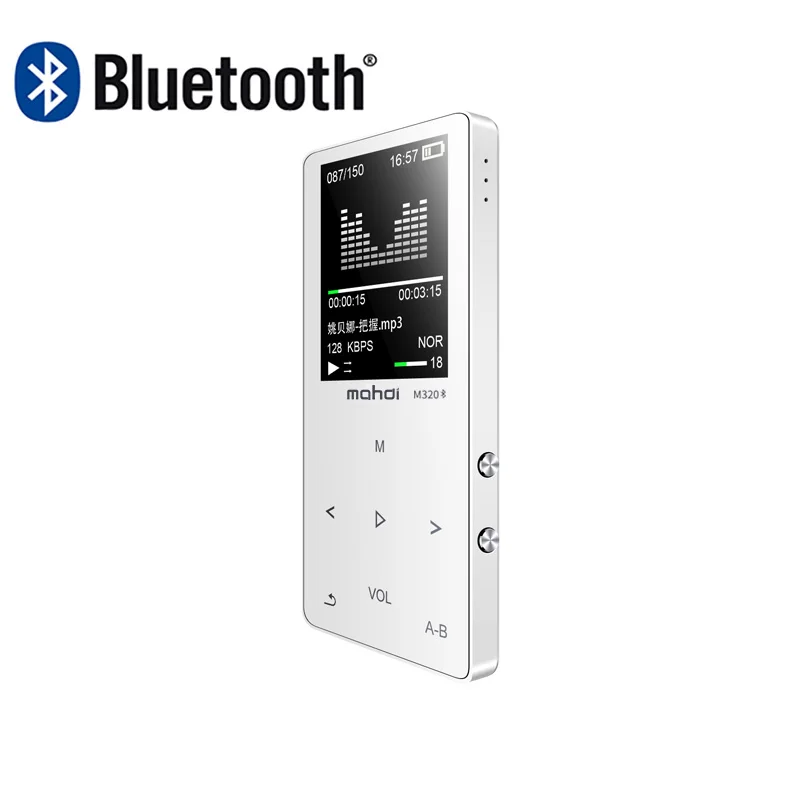 Bluetooth MP4 плеер Встроенные динамики Металл hifi портативный mp3 музыкальный плеер электронная книга Запись голоса fm-радио видео плеер - Цвет: White Bluetooth