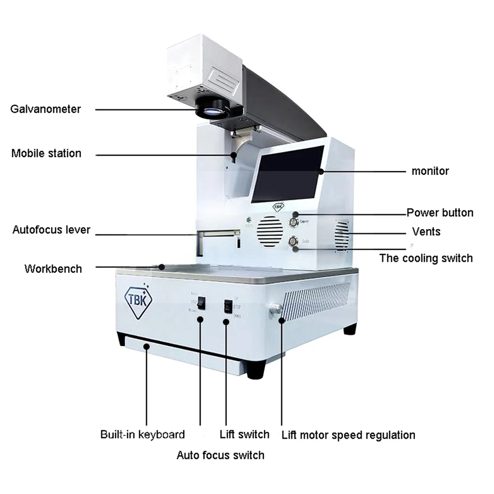  TBK auto Laser Engraving Machine Built-in Computer LCD Laser Repair Machine For IPhoneX XS Max 8 8+