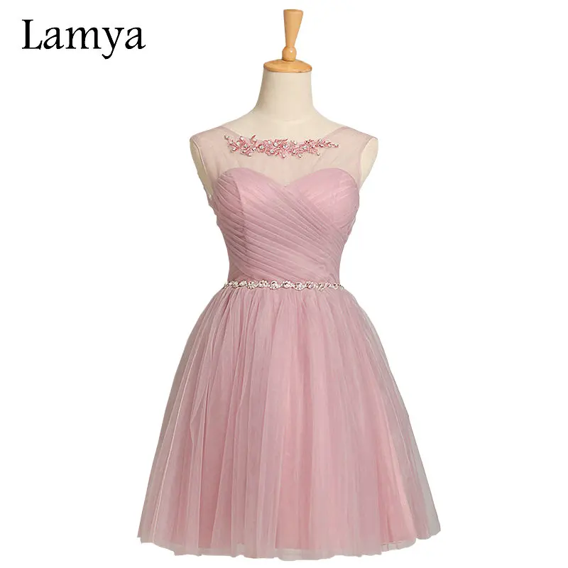 5 Colors Customized Cheap Pink Short Chiffion Bridesmaid Dresses 2018