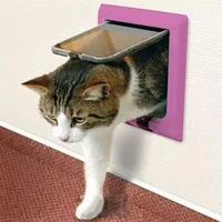 3 Размеры 4 способ коричневый ПЭТ откидной двери кошка щенок товары для собак замок с замком безопасный откидной двери розовый черный