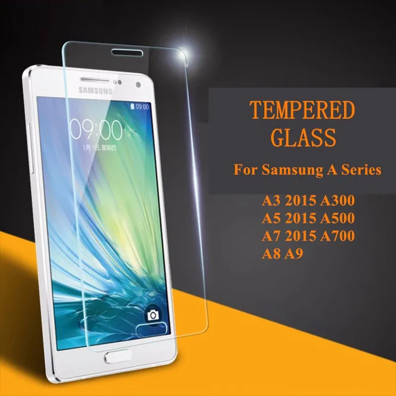 

Premium Tempered Glass For Samsung Galaxy A5 A7 A8 2015 A3 2015 Type Screen Protector Safety Protective Film For Samsung S9 PLUS