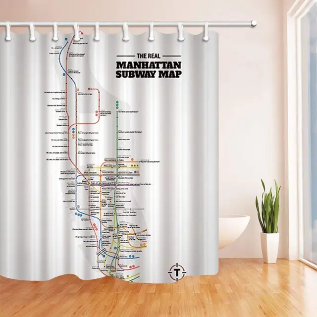United States City Subway Bath Curtain Manhattan Map United States City Subway Bath Curtain Manhattan Map Polyester Fabric Waterproof Shower For Bathroom