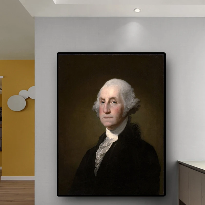 Portrait of George Washington by Gilbert Stuart Printed on Canvas