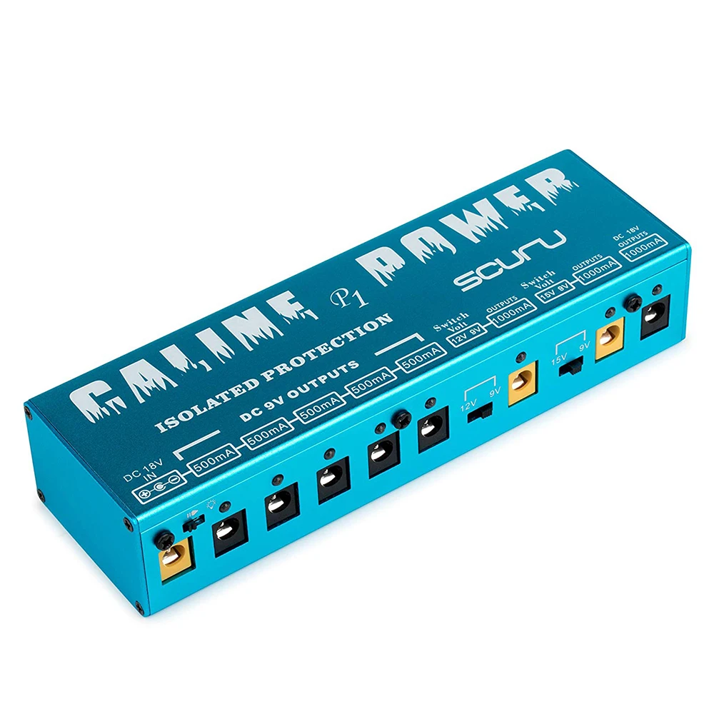 

Compact Size Guitar Effect Power Supply Station Distributor 8 Isolated DC Outputs for 9V/ 12V/ 15V/ 18V Guitar Effects