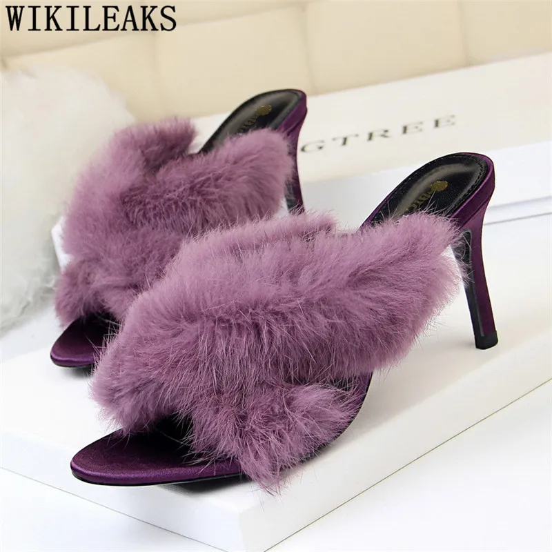 

mules shoes women 2019 high heels fur heels bigtree shoes black heels sexy luxury shoes women designers zapatos de mujer hakken