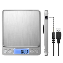 Новинка, точность, питание от USB, 2000 г x 0,1 г, мини, ЖК-цифровые весы, электронные весы, кухонные весы из нержавеющей стали