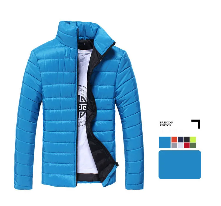 

FASHION Zipper stand collar 2017 new Parkas short solid color winter jacket men