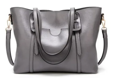 Роскошные дизайнерские женские сумки через плечо, кожаные большие вместительные масляные кожаные сумки, сумки через плечо для женщин, сумки Bolsas C834 - Цвет: Серый