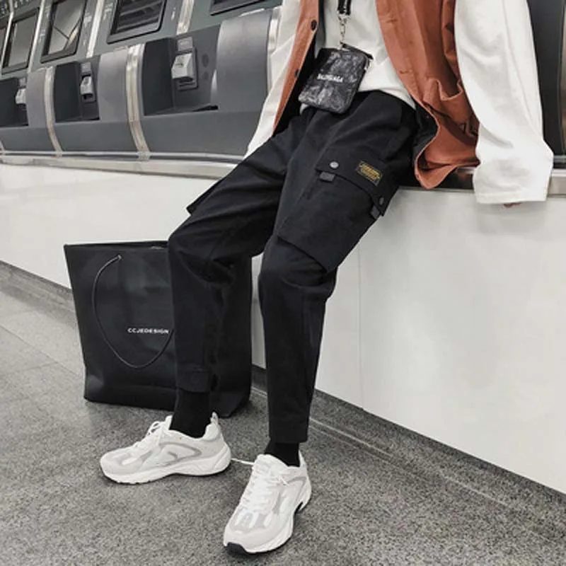 

Outdoor 2019 Spring Autumn hip hop cargo Cotton harem pants men multi pocket travel tactical trekking overalls trousers men