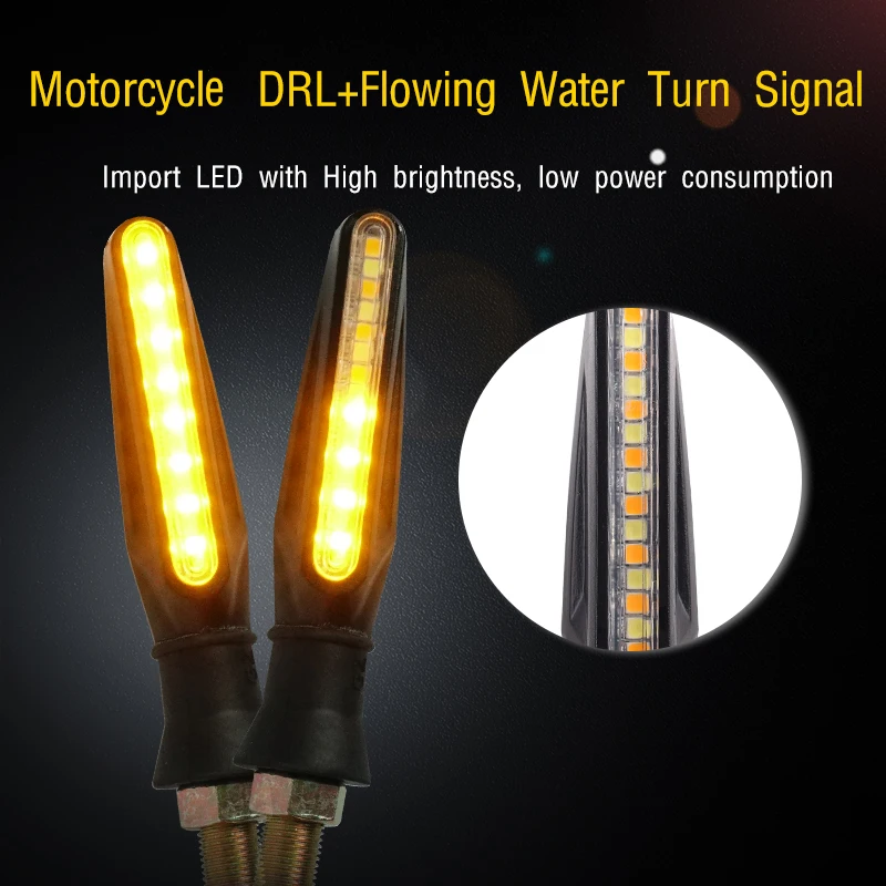 2 шт. светодиодный светильник для мотоцикла с сигналами поворота, мигающий фонарь DRL, ходовой/стоп-сигнал, задний индикатор, ЛАМПА IP68 12 В