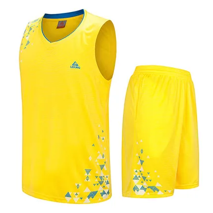 Баскетбольные майки, наборы мужских баскетбольных Джерси, наборы пустых, дешевые баскетбольные футболки, рубашки, шорты, форма на заказ - Цвет: 8090 yellow