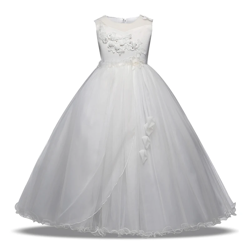 

Girls First Holy Communion Dresses Teen Princess Costume Elegant School Ceremony Party Fancy Dress Formal Lace Girl 2018 New