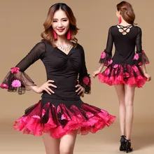 New Ladies Latin Ballroom Waltz Tango Square Dancing Dress Tops Skirt