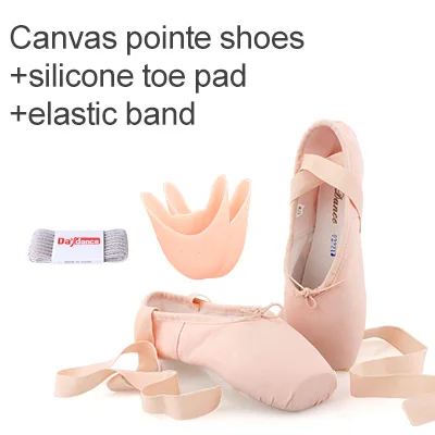 Professional Ballet Pointe Shoes Girls Women Ladies Satin Ballet Shoes With Ribbons Canvas