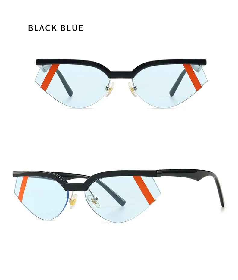 Модные маленькие солнцезащитные очки "кошачий глаз" для женщин, новинка, роскошные брендовые дизайнерские солнцезащитные очки в полоску, мужские и женские черные очки UV400