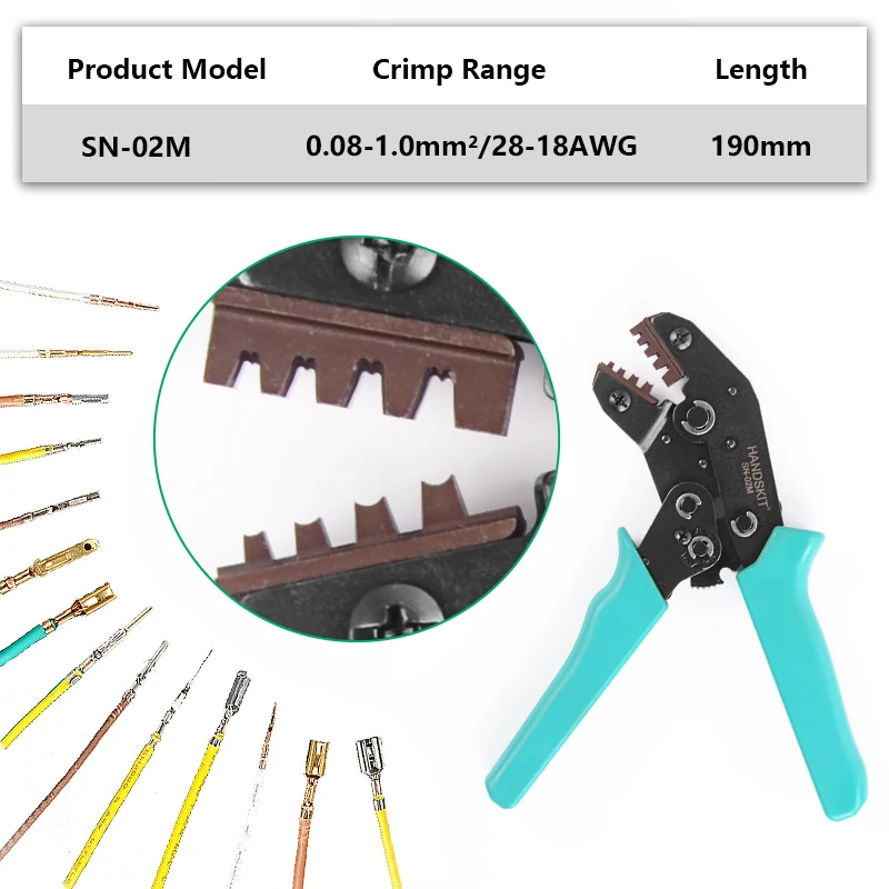 SN-02M Crimpin плоскогубцы инструменты для JST ZH1.5 2.0PH 2.5XH EH SM r D-SUB Dupont XH2.54 KF2510 SM 2,54 мм 3,96 мм терминалы AWG28-22