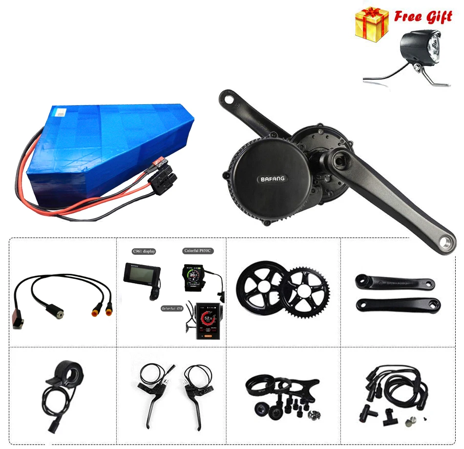 

EU CA NZ Russia No Tax! Bafang 36V 500W BBS02B eBike Kit for MTB bike motor kit with 36V 20Ah triangle Pana sonic eBike battery