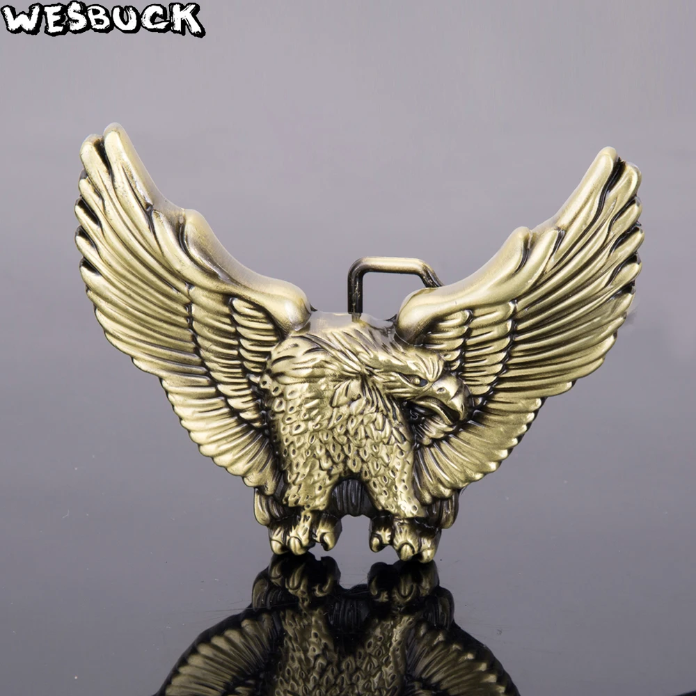 

WesBuck Brand Big Eagle Metal Belt Buckles for Man Unisex Western Buckle Cowboys Owl Paracord Buckle Luxury Causal Hebilla
