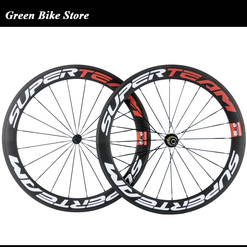 Superteam 60mm clincher full carbon bicycle wheels 700C clincher wheel