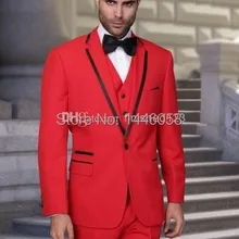 Новое поступление жениха фраки строгие вечерние мужские свадебные костюмы Красный костюм жениха свадебный костюм смокинг(пиджак+ брюки+ галстук+ жилет