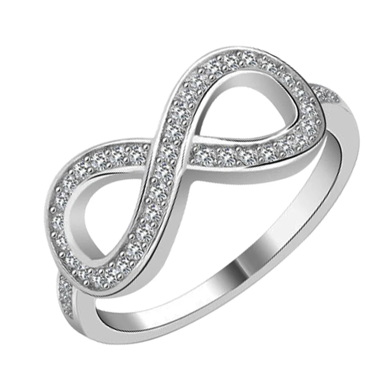 Wholesale Cubic Zirconia Infinity Ring Sterling Silver CZ Infinity