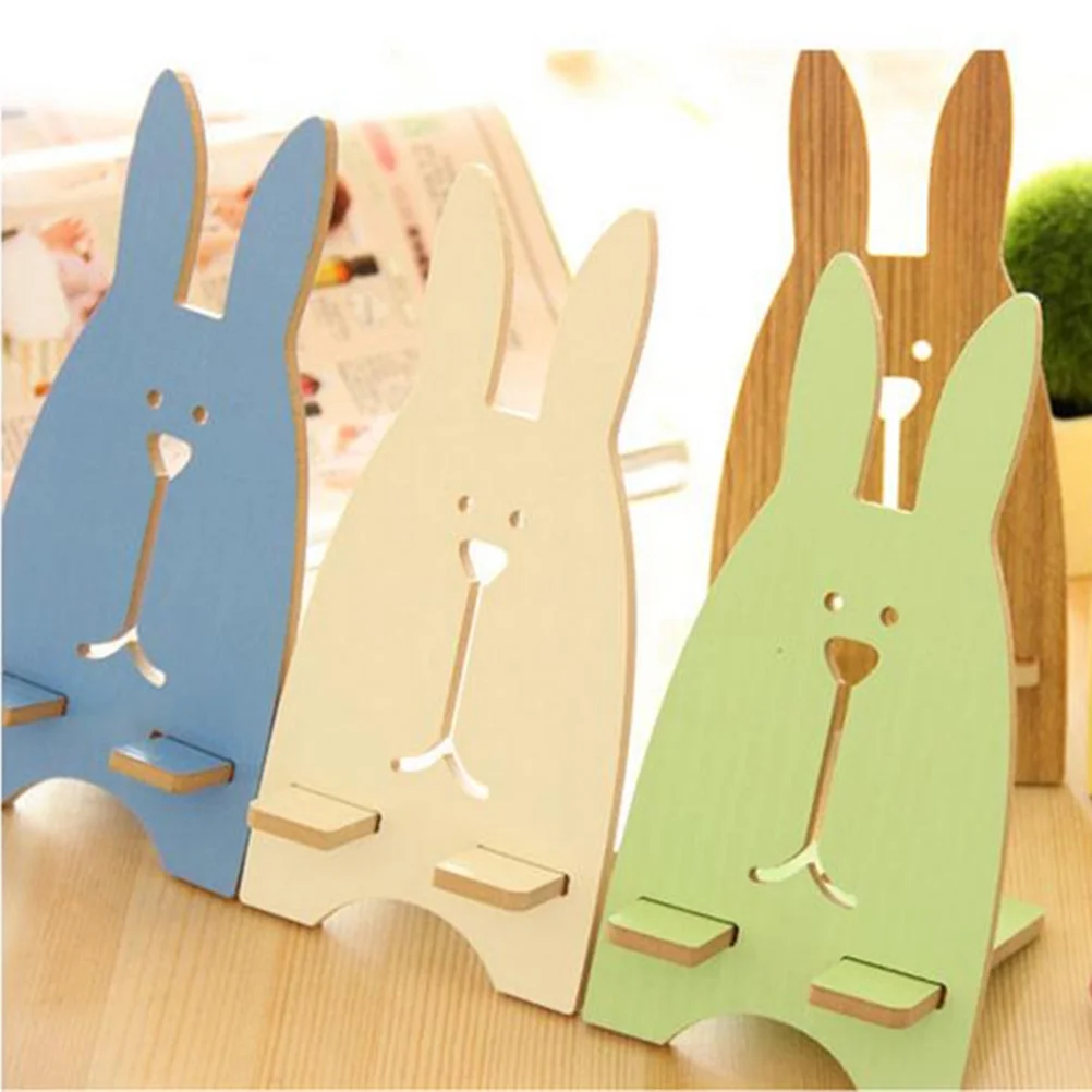 

Creative Office Rabbit Phone Mobile Holder Stand Wooden Pen Holder Cute Desktop Pencil Holder Kawaii Desk Tidy Organizer Pen Pot