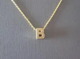Sterling silver initial necklace 3D 