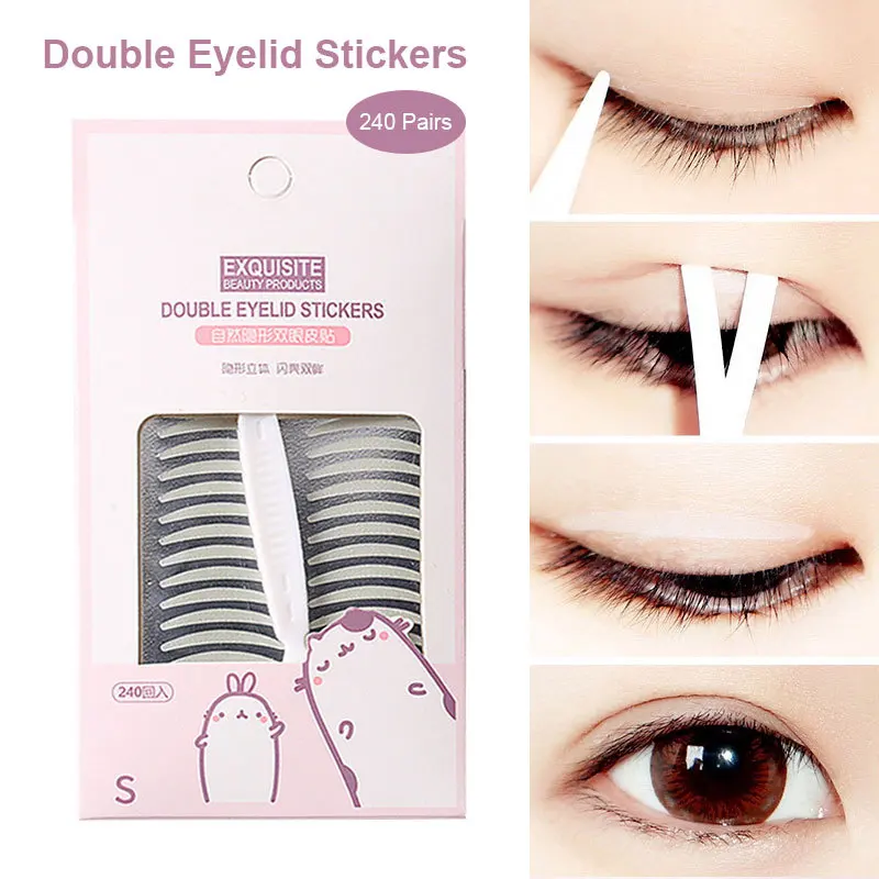480PCS Invisible Makeup Double Eyelid Tape Adhesive Stickers Clear Waterproof Cosmetics Tool | Красота и здоровье