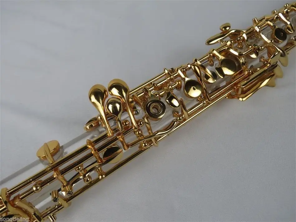 Professional Concert Crystal Tube Body Semiautomatic Oboe, Gold